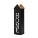 Glitzhome 30"H Solid Wood Black House with 3D Roof Boxed "HOME" Porch Sign