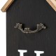 Glitzhome 30"H Solid Wood Black House with 3D Roof Boxed "HOME" Porch Sign