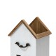 Glitzhome 30"H Solid Wood White House with 3D Roof Boxed "HOME" Porch Sign