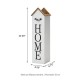 Glitzhome 30"H Solid Wood White House with 3D Roof Boxed "HOME" Porch Sign