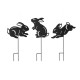 Glitzhome 18"H Multi-functional 2-in-1 Set of 3 Black Metal Rabbit Silhouette Pick Wall Decor(KD)