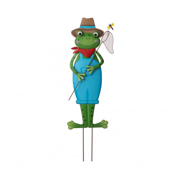 Glitzhome 36"H Multi-functional 3-in-1 Metal Standing Frog Garden Yardstake, Wall Decor, Floor Decor (KD)