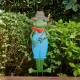 Glitzhome 36"H Multi-functional 3-in-1 Metal Standing Frog Garden Yardstake, Wall Decor, Floor Decor (KD)