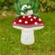 Glitzhome 30"H Multi-functional 2-in-1 Metal Stacked Mushroom and Frog Garden Yardstake, Wall Decor (KD)