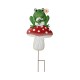 Glitzhome 30"H Multi-functional 2-in-1 Metal Stacked Mushroom and Frog Garden Yardstake, Wall Decor (KD)