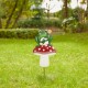 Glitzhome 30"H Multi-functional 2-in-1 Metal Stacked Mushroom and Frog Garden Yardstake, Wall Decor (KD)