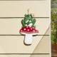 Glitzhome 30"H Multi-functional 2-in-1 Metal Stacked Mushroom and Frog Garden Yardstake, Wall Decor (KD)