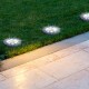 Glitzhome 5.25"H Set of 4 Resin Solar Powered  Disk Light or Outdoor Pathway Light or Ground Light (KD)