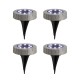 Glitzhome 5.25"H Set of 4 Resin Solar Powered  Disk Light or Outdoor Pathway Light or Ground Light (KD)