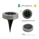 Glitzhome 5.25"H Set of 4 Resin Solar Powered  Disk Light or Outdoor Pathway Light or Ground Light (KD)