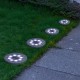 Glitzhome 5.25"H Set of 4 Resin Solar Powered  Disk Light or Outdoor Pathway Light or Ground Light (KD)