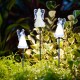 Glitzhome 36"H Set of 3 Solar Powered Angel Stake Light with stainless steel pole (KD)