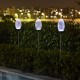 Glitzhome 36"H Set of 3 Solar Powered Stake Oval Flower Light with Stainless Steel Pole (KD)