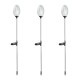 Glitzhome 36"H Set of 3 Solar Powered Stake Oval Flower Light with Stainless Steel Pole (KD)