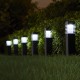 Glitzhome 15.25"H Set of 6 Solar Powered Transparent Texture Lens Pathway Stake Light (KD)