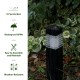 Glitzhome 15.25"H Set of 6 Solar Powered Transparent Texture Lens Pathway Stake Light (KD)