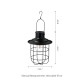 Glitzhome 9.75"H Set of 2 Industrial-Style Black Metal Wire Solar Powered Edison Bulb Outdoor Hanging Lantern