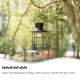 Glitzhome 9.75"H Set of 2 Industrial-Style Black Metal Wire Solar Powered Edison Bulb Outdoor Hanging Lantern
