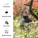 Glitzhome 9.75"H Set of 2 Industrial-Style Black Metal Wire Solar Powered Edison Bulb Outdoor Hanging Lantern