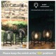 Glitzhome 11.5"H Set of 2 Black Metal Mesh Solar Powered Edison Bulb Outdoor Lantern with Stand
