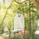 Glitzhome 9.75"H Set of 2 White Metal Stripes Solar Powered Edison Bulb Outdoor Hanging Lantern