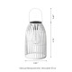 Glitzhome 9.75"H Set of 2 White Metal Stripes Solar Powered Edison Bulb Outdoor Hanging Lantern
