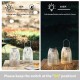 Glitzhome 9.75"H Set of 2 White Metal Stripes Solar Powered Edison Bulb Outdoor Hanging Lantern