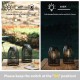 Glitzhome 9.75"H Set of 2  Black Metal Stripes Solar Powered Edison Bulb Outdoor Hanging Lantern