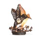 Glitzhome 9.75"H Black and Gold Metal Cutout Flying Hummingbird Silhouette Solar Powered Edison Bulb Outdoor Lantern