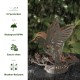 Glitzhome 9.75"H Black and Gold Metal Cutout Flying Hummingbird Silhouette Solar Powered Edison Bulb Outdoor Lantern