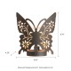 Glitzhome 9"L Black and Gold Metal Cutout Flying Butterfly Silhouette Solar Powdered Edison Bulb Outdoor Lantern.