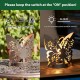 Glitzhome 9"L Black and Gold Metal Cutout Flying Butterfly Silhouette Solar Powdered Edison Bulb Outdoor Lantern.