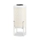 Glitzhome 14.25"H White Metal Cutout Flower Pattern Solar Powered LED Outdoor Lantern with Stand