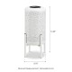 Glitzhome 14.25"H White Metal Cutout Flower Pattern Solar Powered LED Outdoor Lantern with Stand
