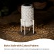 Glitzhome 14.25"H White Metal Cutout Flower Pattern Solar Powered LED Outdoor Lantern with Stand