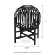 Glitzhome 11.50"H Black Metal Stripes Solar Powered Edison Bulb Outdoor Lantern with Stand