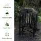 Glitzhome 11.50"H Black Metal Stripes Solar Powered Edison Bulb Outdoor Lantern with Stand