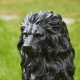 Glitzhome 20.75"H MGO Black Sitting Lion Garden Statue