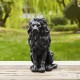 Glitzhome 20.75"H MGO Black Sitting Lion Garden Statue