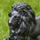 Glitzhome 21.75"L MGO Black Lying Lion Garden Statue