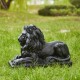 Glitzhome 21.75"L MGO Black Lying Lion Garden Statue