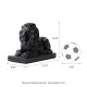 Glitzhome 21.75"L MGO Black Lying Lion Garden Statue