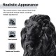 Glitzhome 21.75"L MGO Black Lying Lion Garden Statue