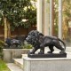 Glitzhome 24.5"L MGO Black Walking Lion Garden Statue