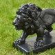 Glitzhome 24.5"L MGO Black Walking Lion Garden Statue