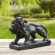 Glitzhome 24.5"L MGO Black Walking Lion Garden Statue