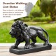 Glitzhome 24.5"L MGO Black Walking Lion Garden Statue