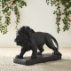 Glitzhome 24.5"L MGO Black Walking Lion Garden Statue