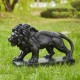 Glitzhome 24.5"L MGO Black Walking Lion Garden Statue