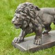 Glitzhome 24.5"L MGO Bronze Walking Lion Garden Statue